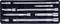 Socket extension bars in various lengths in a black plastic case. Tool set for accessing hard-to-reach screws.