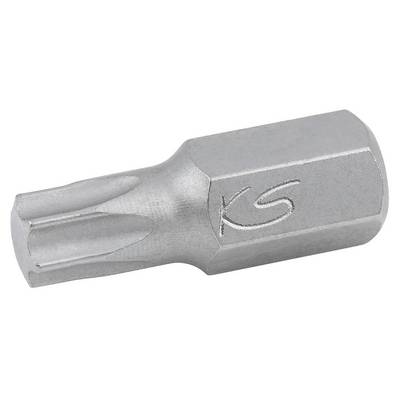 A silver screwdriver bit with a Torx head, with a 'KS' logo embossed on the side.