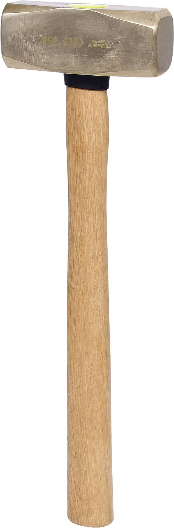 A hammer with a long wooden handle and a rectangular metal head, suitable for hammering large nails or for heavy-duty work.