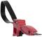 A red pipe cutter with a black band and lever handle, used for precise pipe cutting.