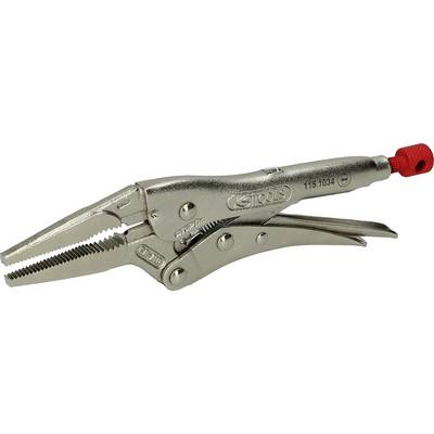 A silver locking pliers with a red turning knob. Suitable for holding or gripping objects during repair work.