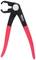 A red and black pliers with a rounded, specialised nose, designed for specific assembly tasks.