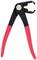 Black pliers with red handles, opened; typically used for automotive work or craftsmanship.