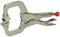 A silver grip pliers with a red rotating knob. Suitable for securing and working with workpieces in workshops or garages.