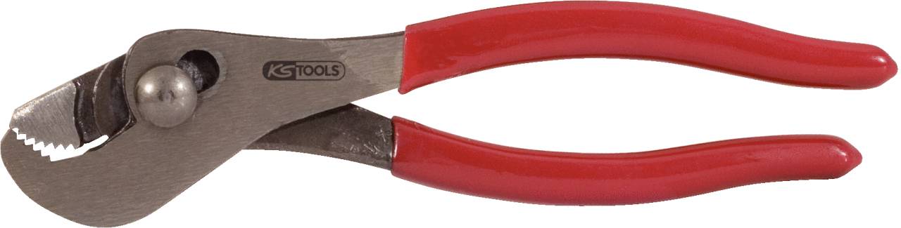 A red cable cutter with a silver cutting head, suitable for use in electrical work.