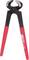 'Wire cutters with red handle, suitable for cutting wire or nails. Made from robust metal, ideal for DIY tasks.'