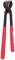A red reinforcement pliers with a black blade, commonly used in the construction industry for cutting and bending wire.