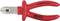 A red VDE-insulated side-cutting pliers with the inscription '1000V', suitable for electrical work up to 1000 volts, is lying on a white background.