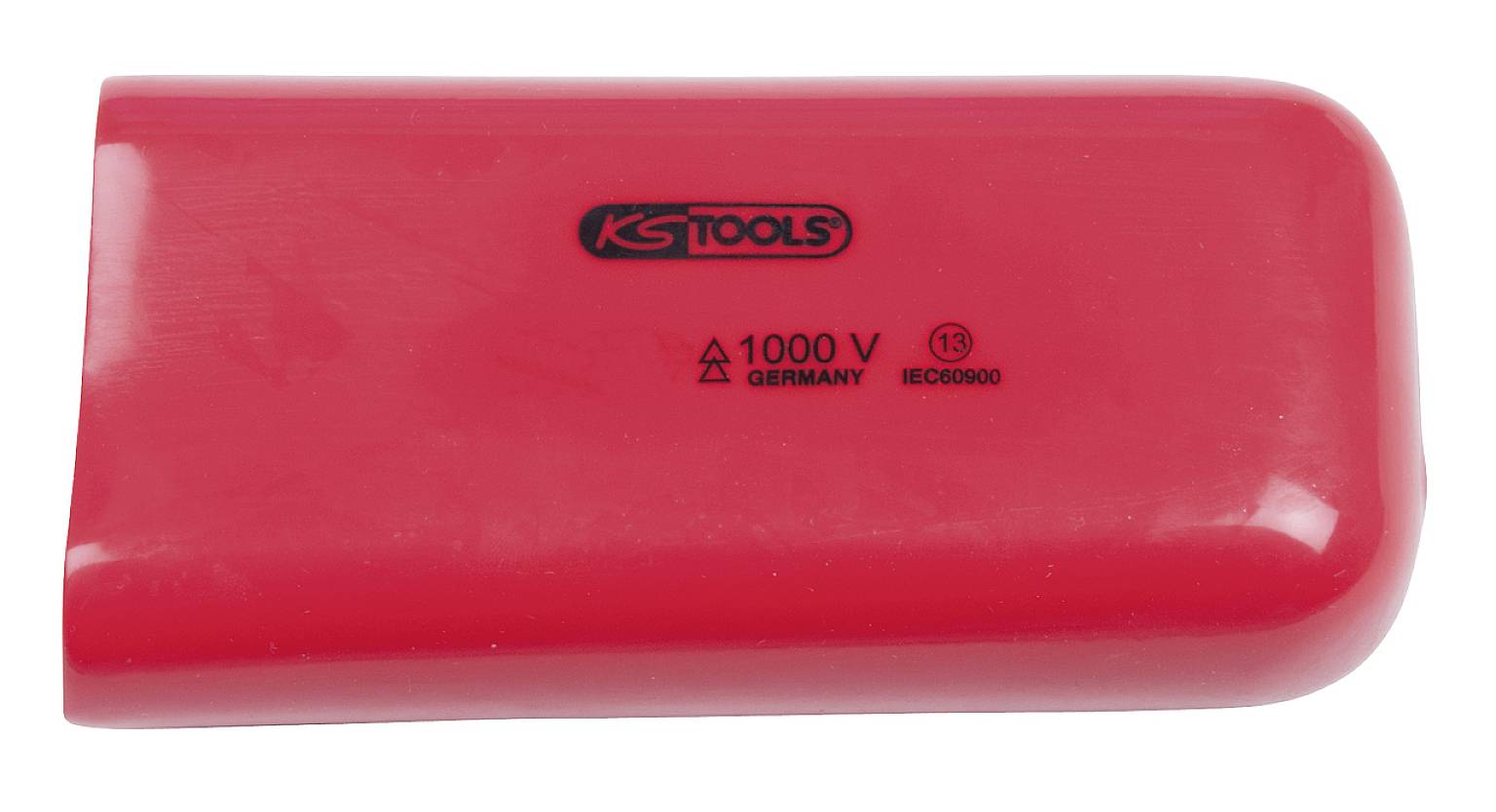 Red, insulated tool handle, brand KS Tools, suitable for 1000 V, in accordance with IEC 60900.