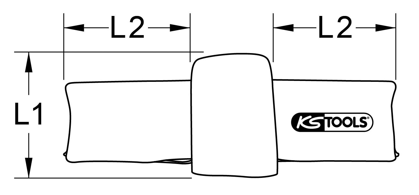Diagram of a tool with dimensions 'L1' and 'L2'. On the right it says 'KS Tools'.