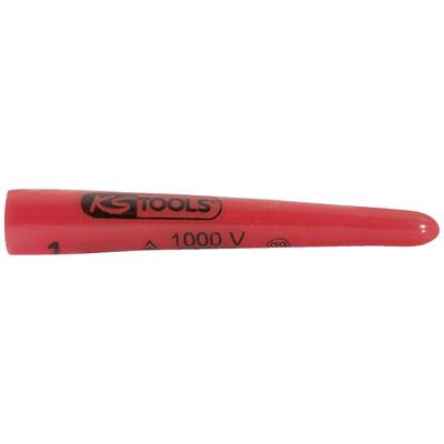 Red screwdriver accessories with 'KS Tools' inscription and '1000 V' marking, suitable for safety when working under voltage.