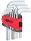 A set of Allen keys with a red holder, ranging in sizes from 1.5 to 12 mm, with silver metal heads, 'KS Tools' brand name visible.