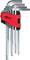 A set of hexagonal Allen keys in various sizes in a red holder, suitable for repair and assembly work.