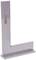 A metal angle square with an embossed logo and metric scale. Suitable for precise measuring and aligning corners.