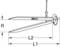 Linear diagram of a measuring screw with labels 'R', 'L1', and 'L2', representing various distances and lengths.