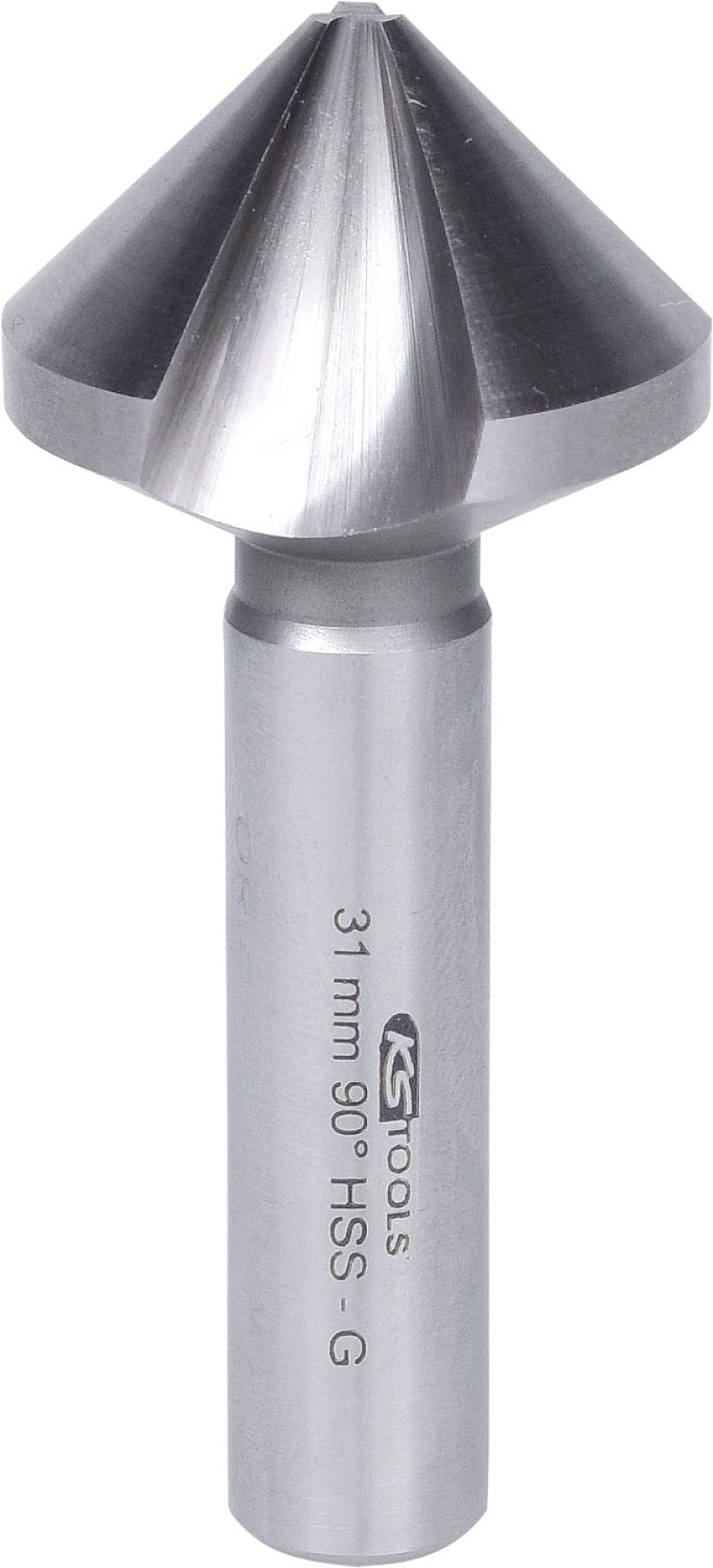 Metal drill bit with conical point, diameter 31 mm, 90 degrees, brand 'KS Tools'.