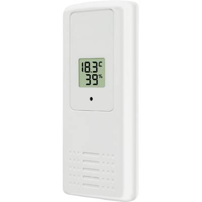 A thermometer displays '18.3°C' at the top and '39%' at the bottom on a digital display. The device is white and rectangular.