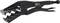 Black metal exhaust pipe pliers with ribbed jaw area and screw mechanism, used for exhaust work.