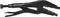 A black adjustable grip pliers with a adjustable screw and serrated jaws.