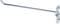 Metal hook with a flat base plate and two screw holes, suitable for wall or shelf mounting, with a shiny silver surface.