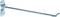 Metal hook with a flat base and two screw holes for wall mounting, ideal for hanging tools or equipment.