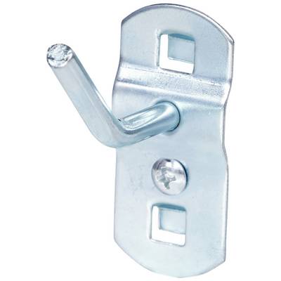 Metal hook on a wall mounting with a screw, suitable for hanging light objects.