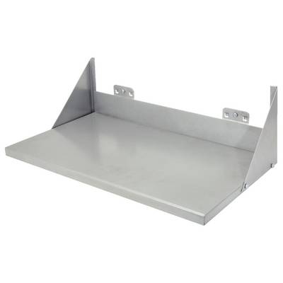 Metal shelving unit with two side mounting brackets for wall installation. Ideal for storage in garages or workshops.