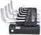 'Set of L-shaped hex keys made of metal in a black holder by KS Tools. Key sizes are marked on the holder.'