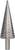 Metal step drill with marked diameters from 4 to 32 mm for precise drilling.