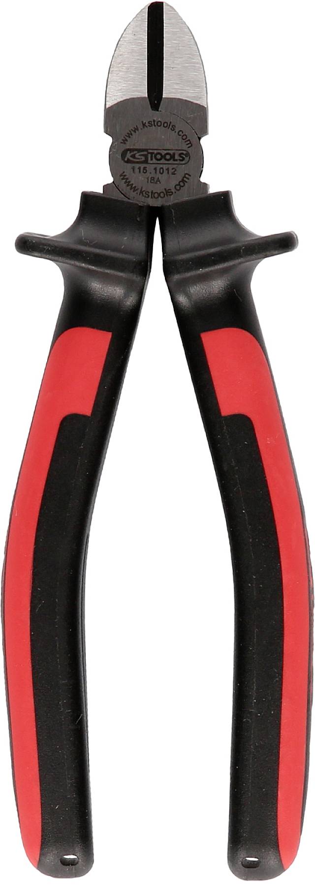 Side cutters with black and red handles, suitable for cutting through electrical wires.