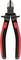 Side cutters with black and red handles, suitable for cutting through electrical wires.