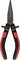 Red and black pointed pliers with rubber-coated handles, suitable for gripping and cutting small wires or for precision work.