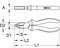 Figure shows a pair of pliers with handles, dimensions D1, D2, L1, L2 and S, and a knife with the inscription 'KS TOOLS'.