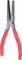 Pliers with red handles, opened. Primarily used for gripping and holding in craft work.
