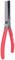 A flat-nose pliers with red handles and metallic jaws, used for gripping and bending wires or small objects.