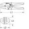 Technical drawing of a crimping pliers with labels for lengths L1, L2, and L3. Showing the dimensions of the pliers and crimping jaws.