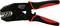 Crimping pliers with red and black handles against a white background. The handles are ergonomically shaped for comfortable use.