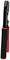 Black crimping pliers with red handles, standing in side view. Tool for cable processing, ergonomically shaped for precise work.
