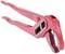 Red water pump pliers with serrated jaws for securely gripping and turning objects, commonly used in plumbing work.
