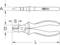 Drawing with side view of a cutting tool at the top and top-down view below. Annotations: D, S, L and A with arrows indicating dimensions.