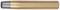Copper-coloured cylindrical casing with a black end, presumably a cartridge.