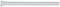 A silver metal rod with a grooved surface and a funnel-shaped end.