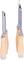 Six screwdrivers with wooden handles in different sizes stand upright side by side, showing their blades.