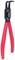 A red circlip pliers with two curved tips for removing and securing circlips in mechanical applications.