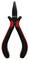 Pliers with red and black handles, photographed from the front. Suitable for precision work in crafts or electrical installations.