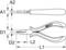 'Drawing of a pliers from top and side view. Dimensions: A1, A2, D1, D2, L1, L2. Handle labelled 'KS Tools'.'
