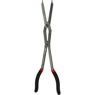 A long, grey pliers with black handles and red accents. Suitable for secure gripping assistance in hard-to-reach areas.