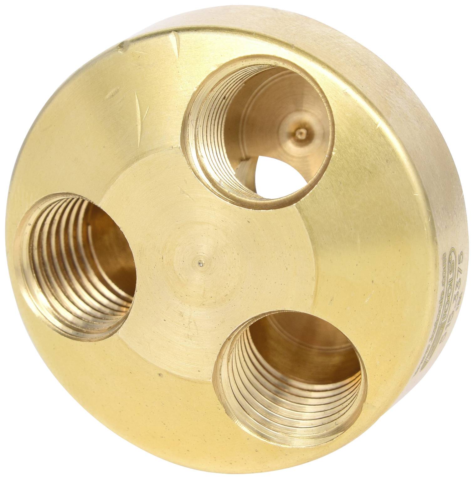 Metal disc holder with three screw holes, likely for technical or industrial applications.
