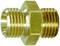 Brass double nipple with two external threads, for connecting pipes or fittings.