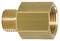 Brass adapter with a thread and a hexagonal nut, used for pipe connections.